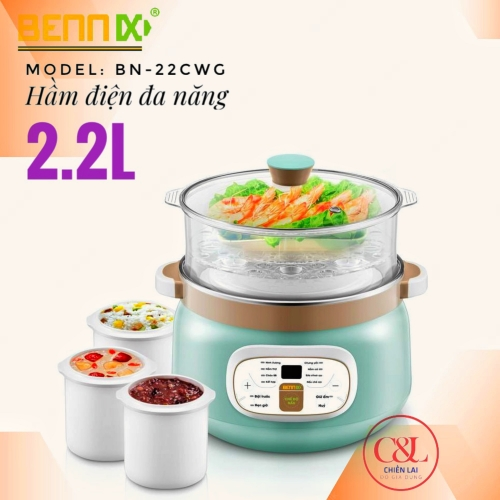 Nồi hầm cách thuỷ điện tử Bennix BN-22CWG