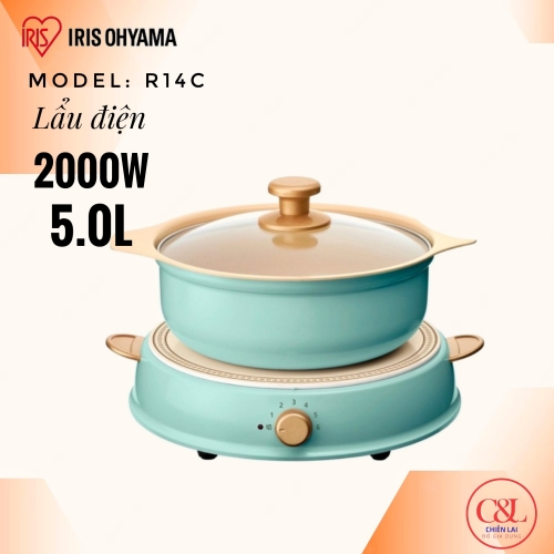 Nồi lẩu gốm điện Ricopa R14C màu xanh