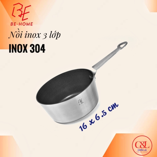 NỒI INOX 3 LỚP BEHOME 16X6,5CM