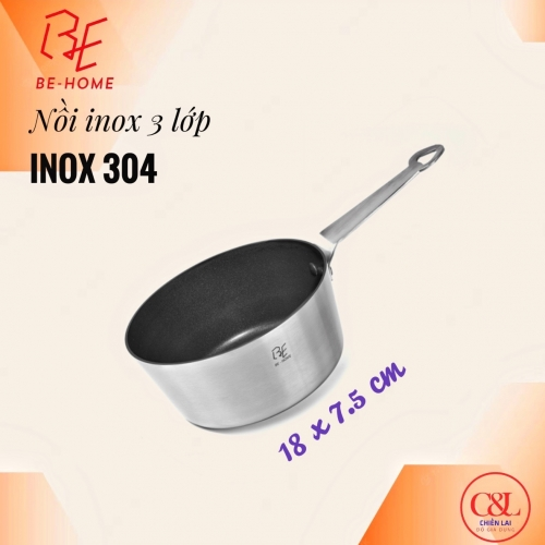 NỒI INOX 3 LỚP BEHOME 18X7.5CM