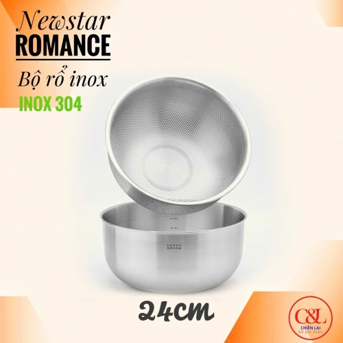BỘ RỔ INOX 304 CAO CẤP NEWSTAR 24cm