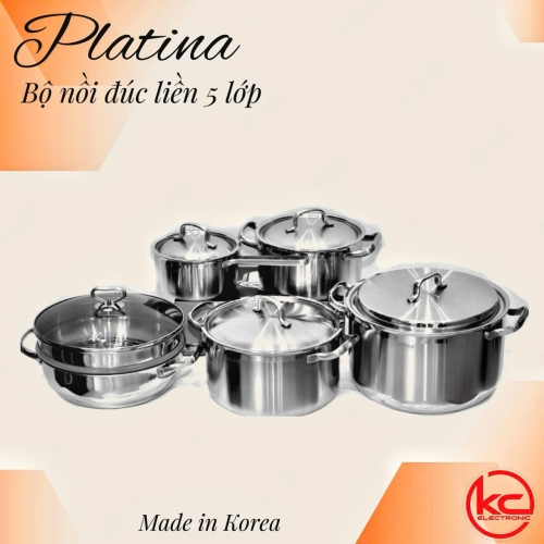 Bộ nồi 3 lớp đáy liền Platina