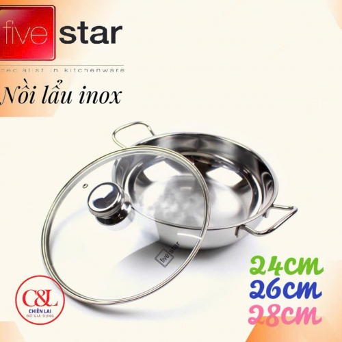 NỒI LẨU FIVESTAR 3 ĐÁY 24/26/28/30/32
