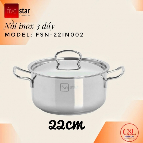 Nồi inox Fivestar đáy sandwich inox 430 đun từ 22cm