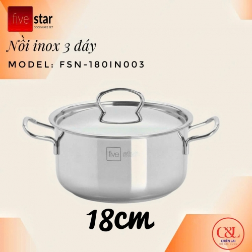 Nồi inox Fivestar đáy sandwich inox 430 đun từ 18cm