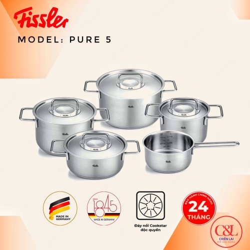Bộ nồi Fissler Pure Collection 5 món (4 nồi 1 quánh)