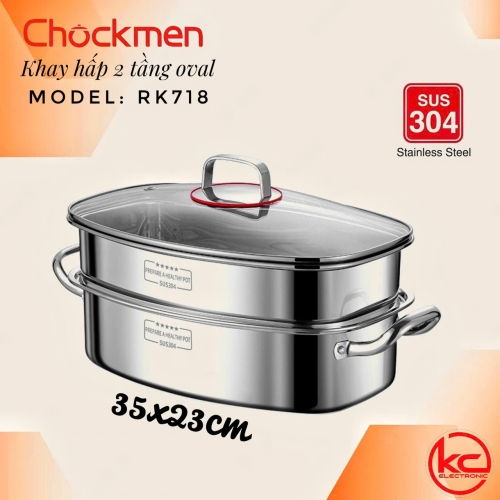 NỒI HẤP CÁ 2 TẦNG INOX 304 RK718