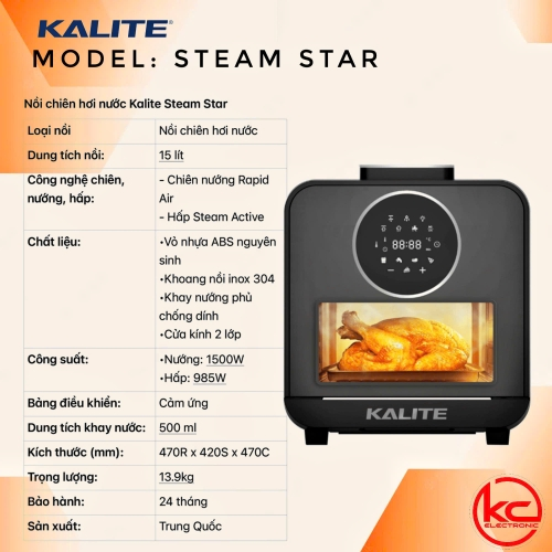 Nồi chiên hơi nước 15L Kalite Steam Star