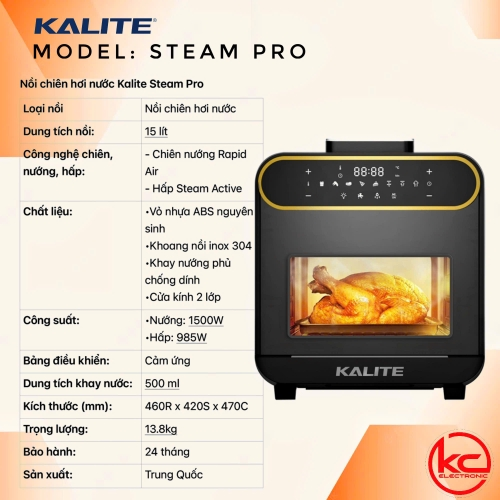 Nồi chiên hơi nước Kalite Steam Pro