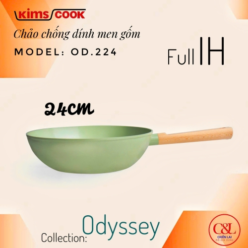 Chảo xào men gốm đun từ Odyssey 24cm