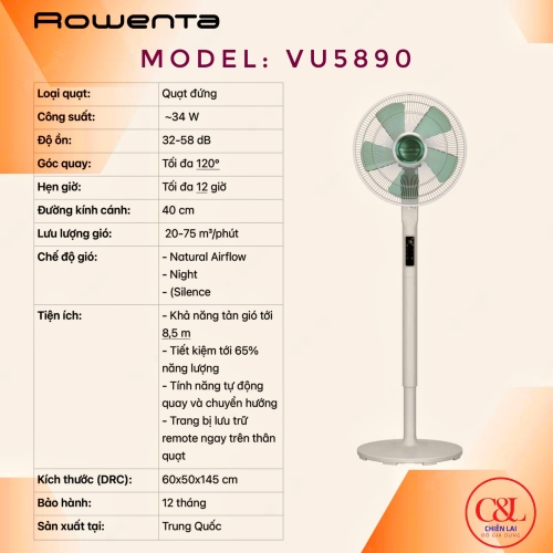 Quạt cây Rowenta VU5890 green