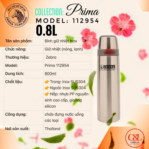 Bình giữ nhiệt ZEBRA 0.8L 112954