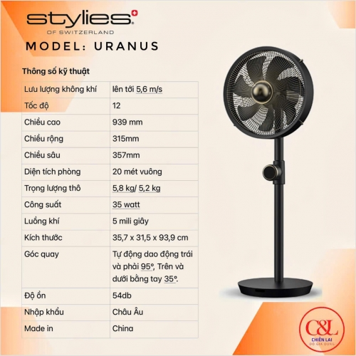 QUẠT CÂY STYLIES URANUS