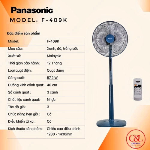 Quạt đứng Panasonic F-409K (blue)