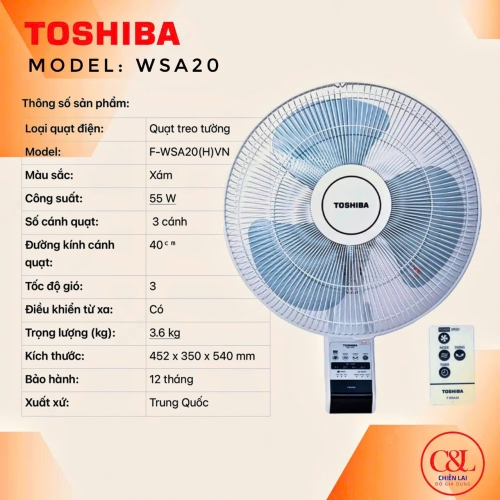 Quạt treo tường TOSHIBA F-WSA20(H)
