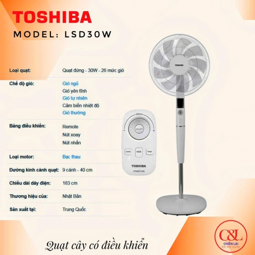 Quạt đứng Toshiba F-LSD30(W)