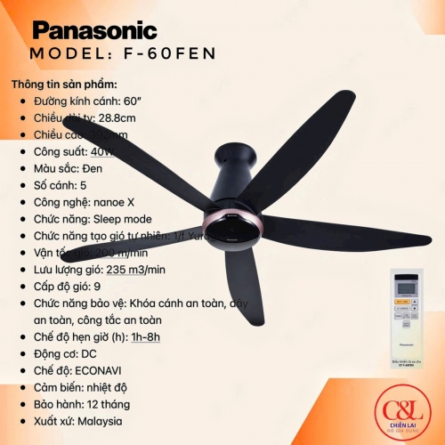 Quạt trần 5 cánh panasonic 60FEN