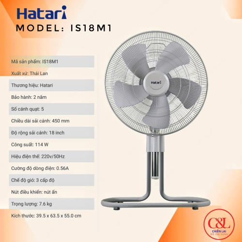 Quạt chân quỳ công nghiệp Thái Lan Hatari IS18M1
