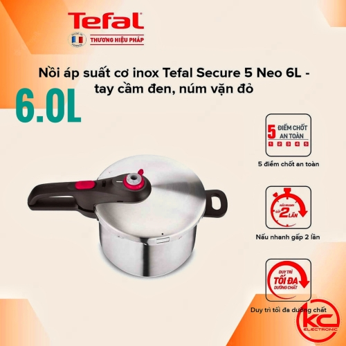 Nồi áp suất cơ Tefal Secure 5 Neo 6L