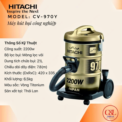 MÁY HÚT BỤI CÔNG NGHIỆP HITACHI CV-970Y