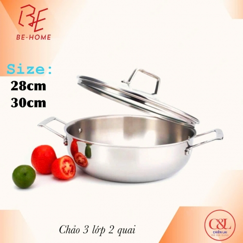 Chảo Behome đa năng 3 lớp 2 quai 30x9cm