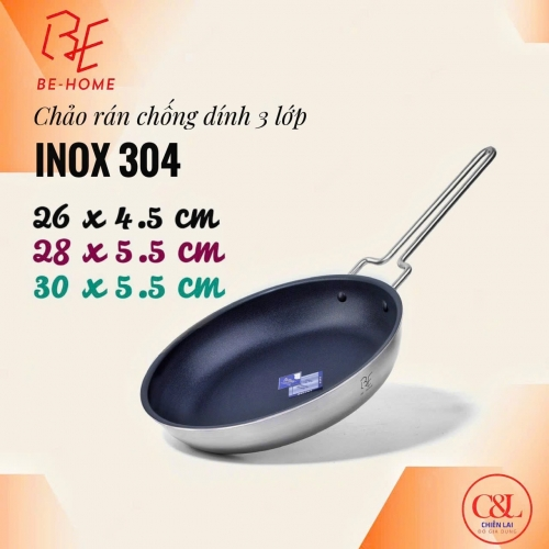 Chảo Behome 1 quai 3 lớp 30x5.5cm