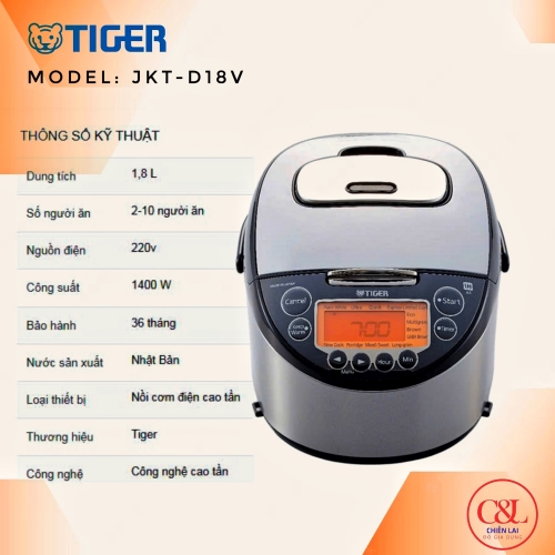 Nồi cơm điện cao tần Tiger 1.8L JKT-D18V