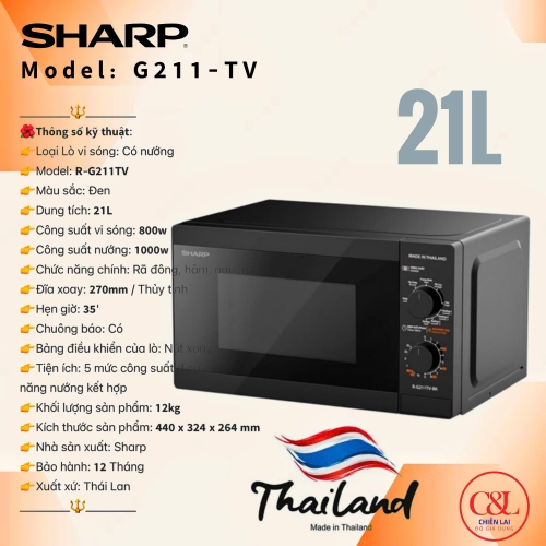 Lò vi sóng cơ có nướng Sharp G211